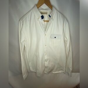 Classic White w/navy Button-Down Shirt Libertine Libertine  large European shirt